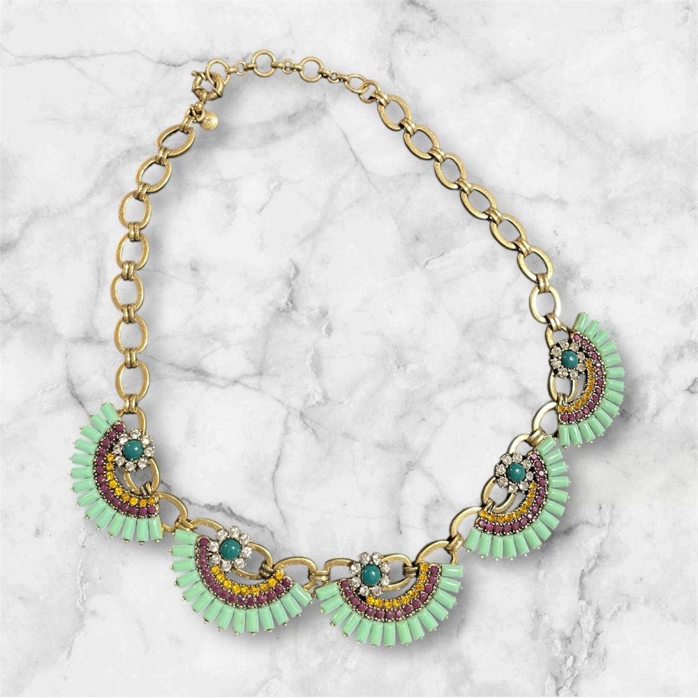 J. Crew Floral Fan Necklace